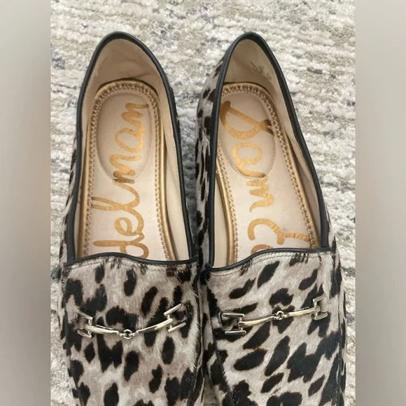 Sam Edelman Loraine Bit Leopard Real Calf Hair Loafers Womens Size 11 - Picture 7 of 12